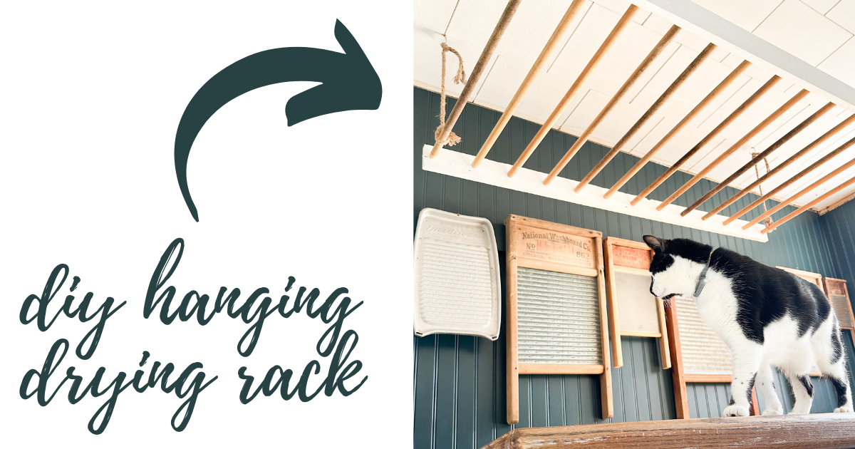 DIY Hanging Drying Rack For Laundry Room For Under $50 - Arrowroot ...